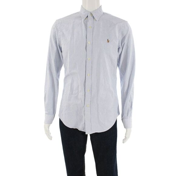 Polo Ralph Lauren Other - Polo Ralph Lauren Mens Cotton Striped Long Sleeve Button Up Shirt Blue Size M